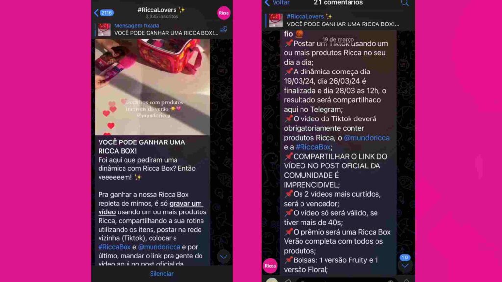 Participe da nova campanha de distribuição de brindes da Ricca Lovers