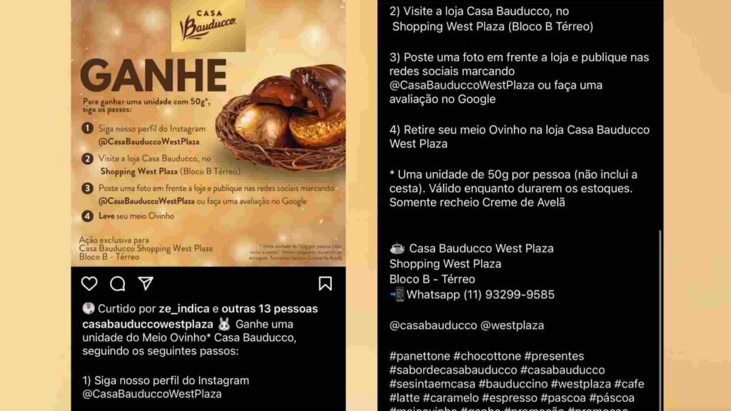 Resgate um delicioso chocolate grátis na Casa Bauducco!