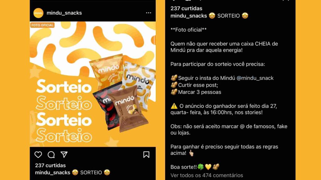 Você pode ganhar uma Caixa de Salgadinhos Mindú