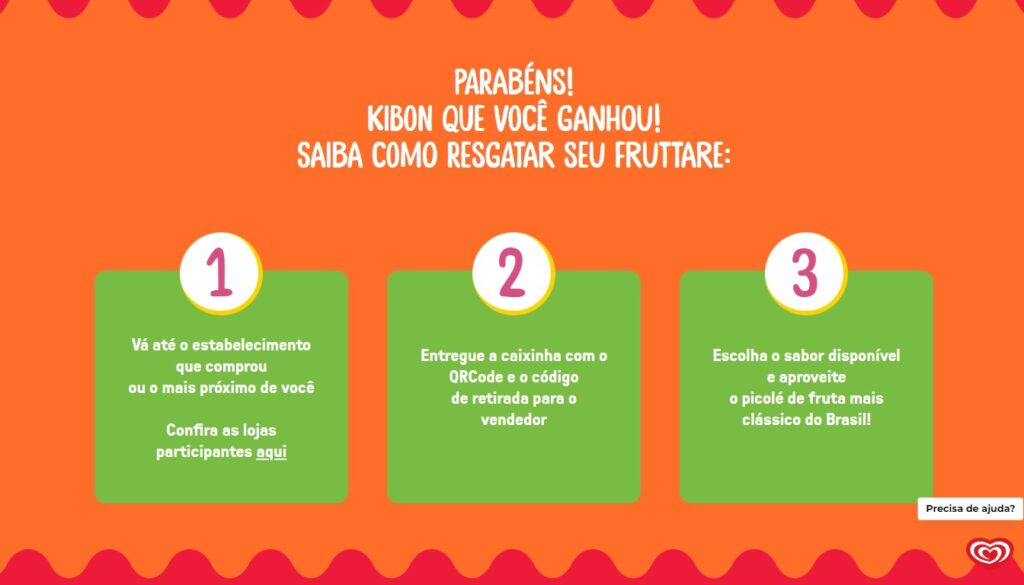 Kibon está contemplando consumidores com Fruttare Grátis.