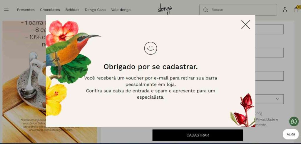 Veja como resgatar um Chocolate Grátis Dengo de 80g