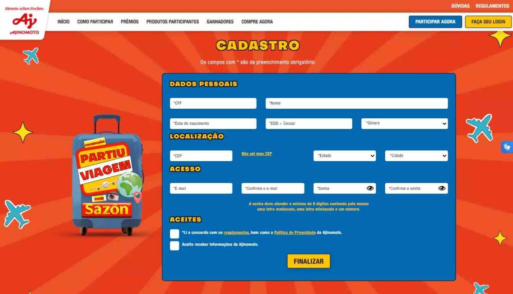 Realize a sua inscrição e participe da nova ação da Ajinomoto