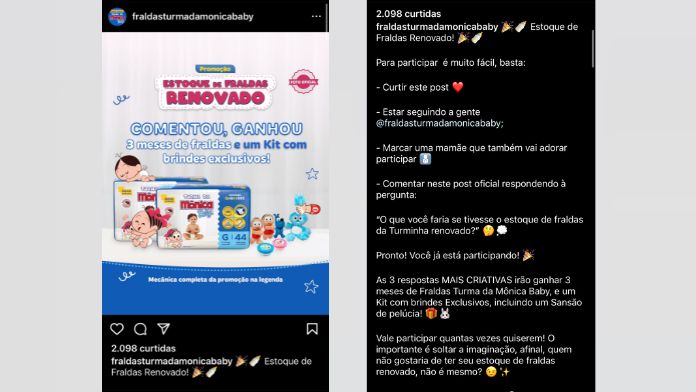 Sua participação deve ser realizada através do Instagram da marca