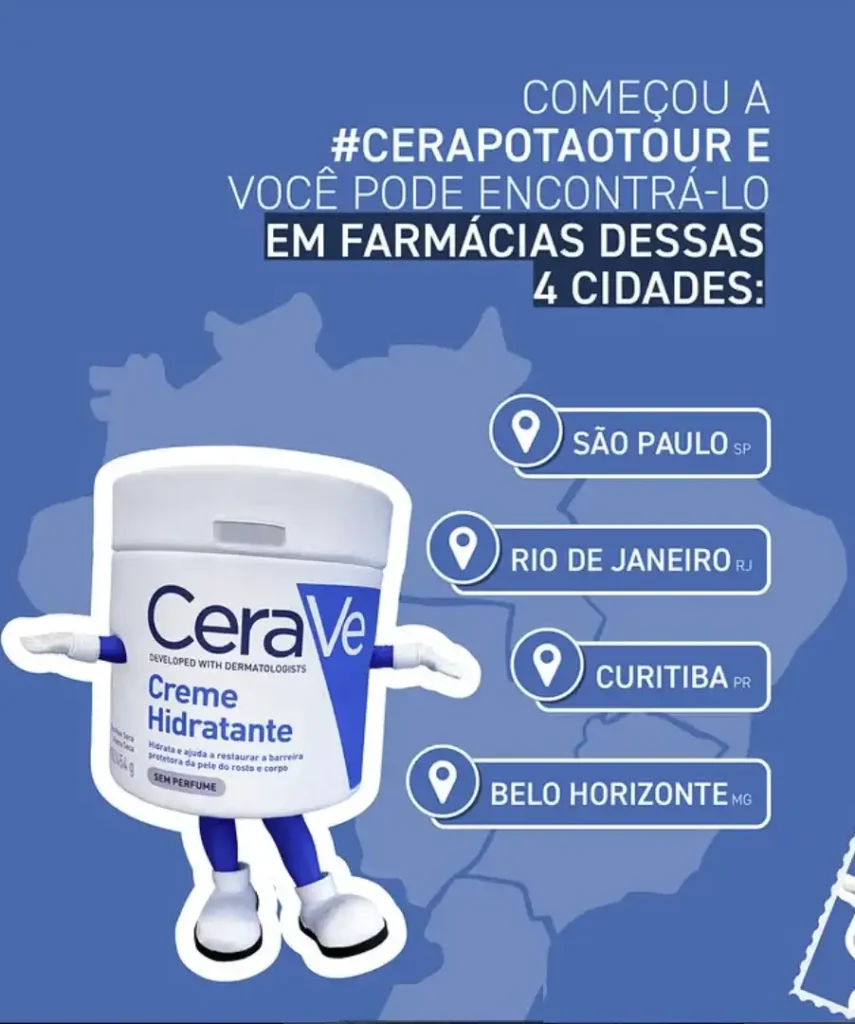 CeraVe locais onde acontecerão a CeraPotão Tour