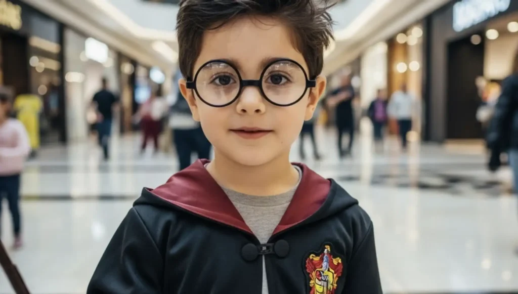 Criança vestida de Harry Potter
