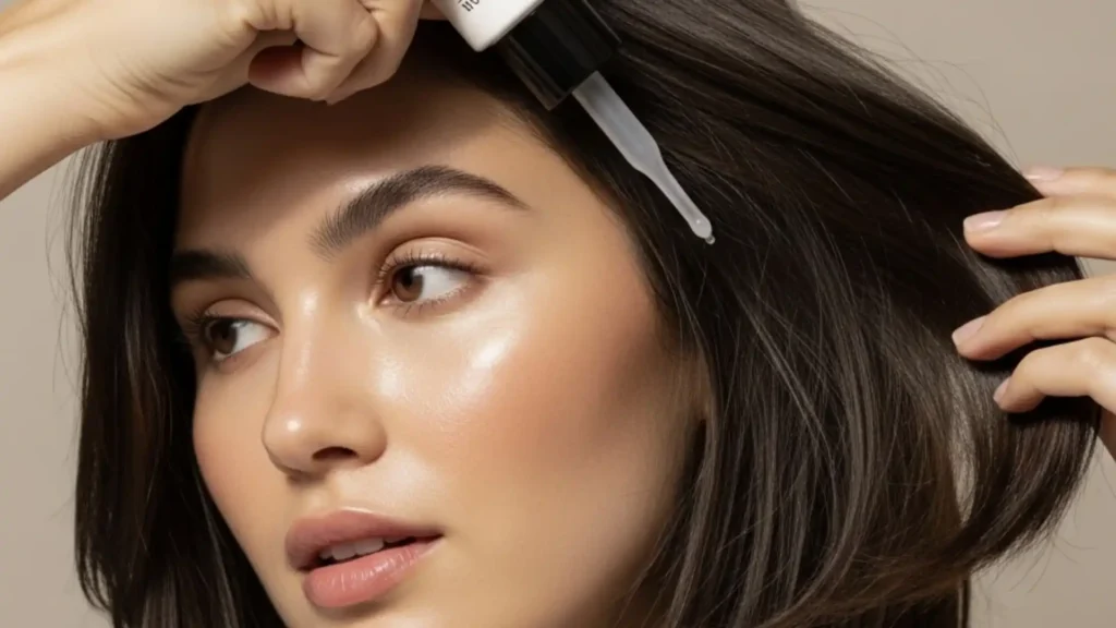 Mulher cuidando dos cabelos