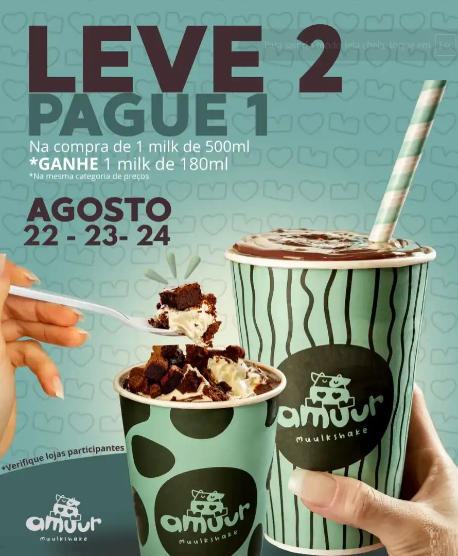 Título: Promoção de milkshake Amuur