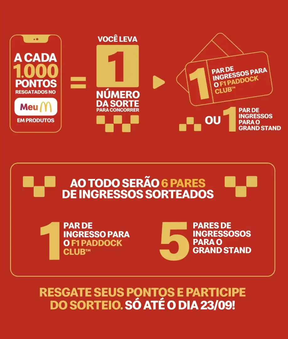 Uma imagem de um post promocional que detalha como participar do sorteio do McDonald's.