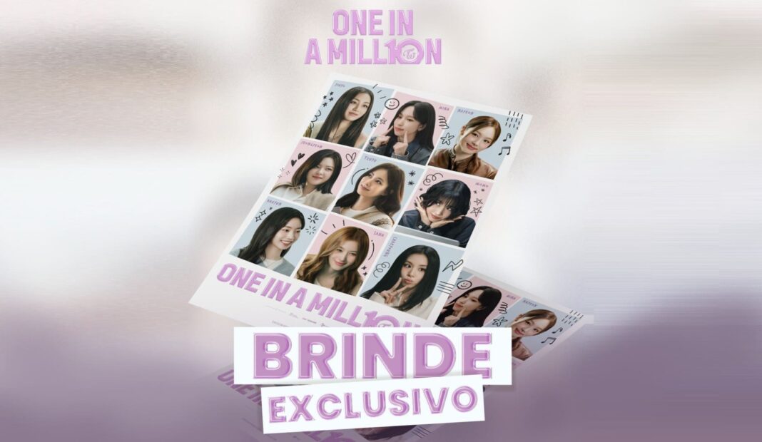 Pôster promocional do TWICE para sessões de cinema, escrito 