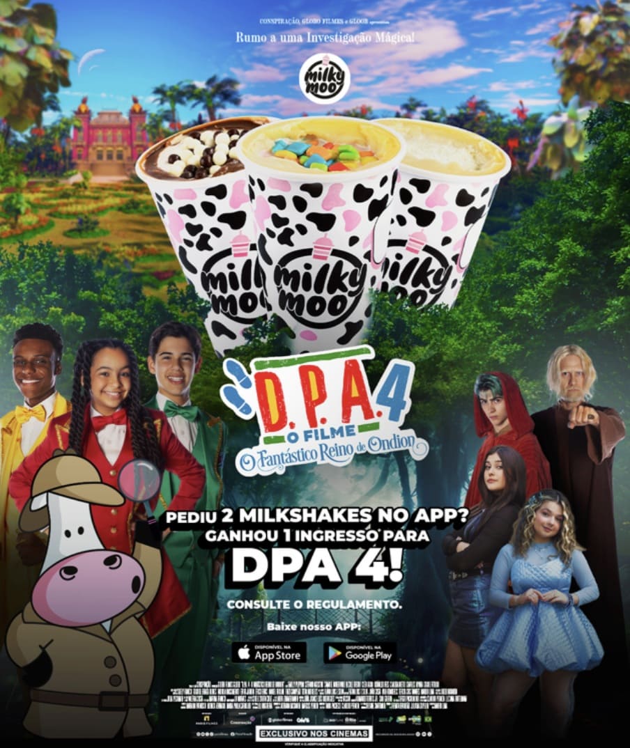 Banner de promoção da Milky Moo e do filme