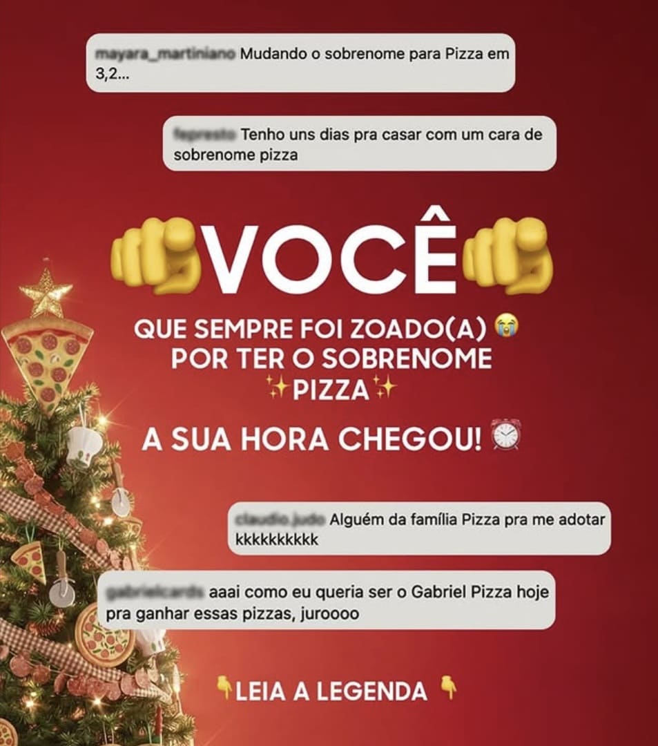 A imagem que você enviou é uma captura de tela de uma campanha de marketing da Pizza Hut no Brasil, provavelmente focada no Natal.