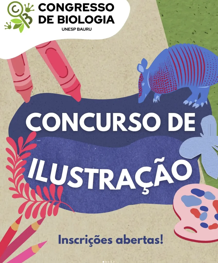Arte do concurso de ilustração do CONBIO Unesp destaca animais