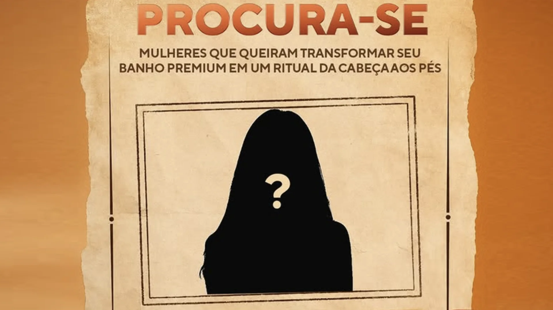 Arte da DaBelle em estilo cartaz de procura convidando mulheres criadoras de conteúdo para participar da seleção e receber produtos da linha Óleo Mágico.