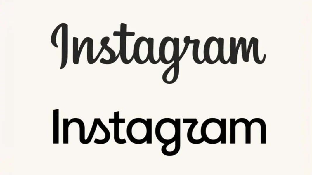 Comparação entre a antiga e a nova tipografia do Instagram.