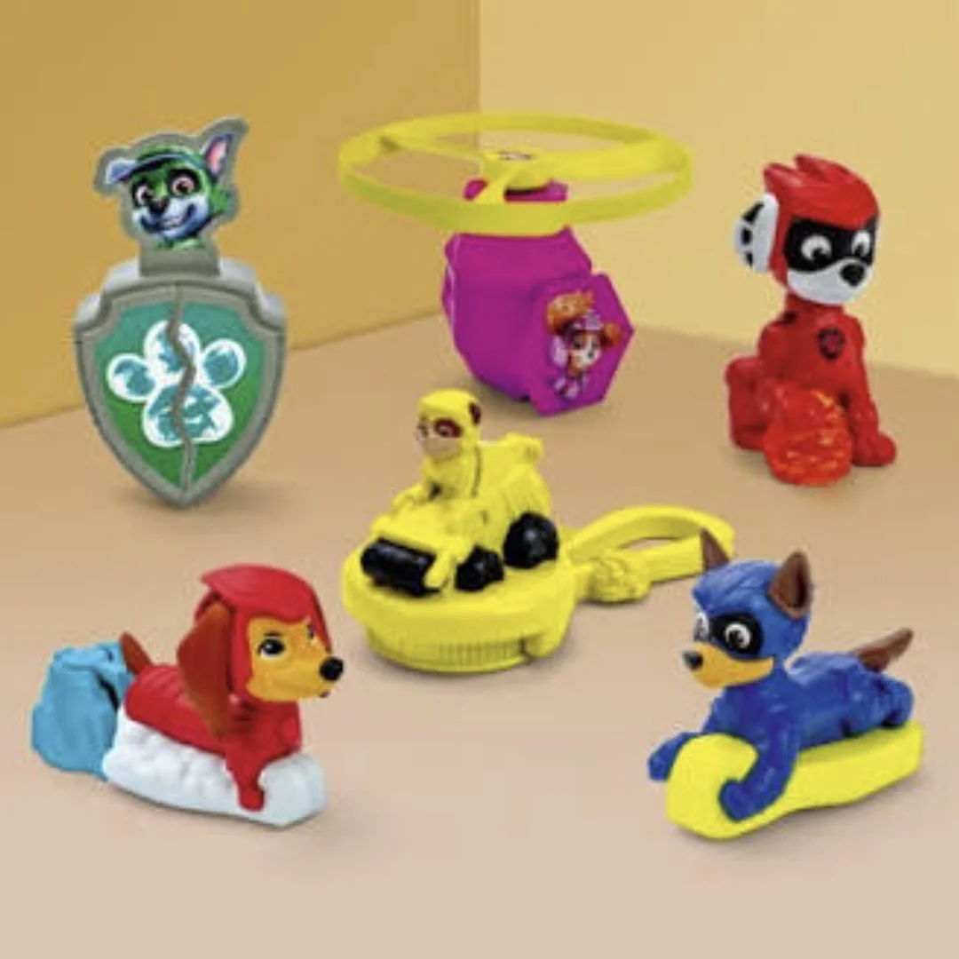 Brinquedos da Patrulha Canina em coleção infantil do Burger King