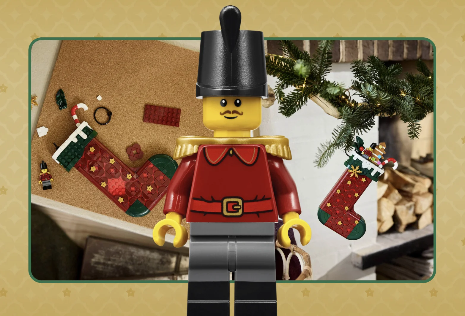 LEGO Christmas Stocking em montagem e decoração natalina