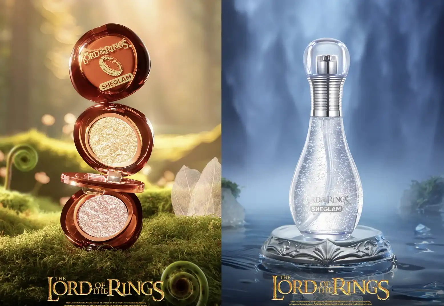 Iluminador e sérum da coleção Sheglam O Senhor dos Anéis.