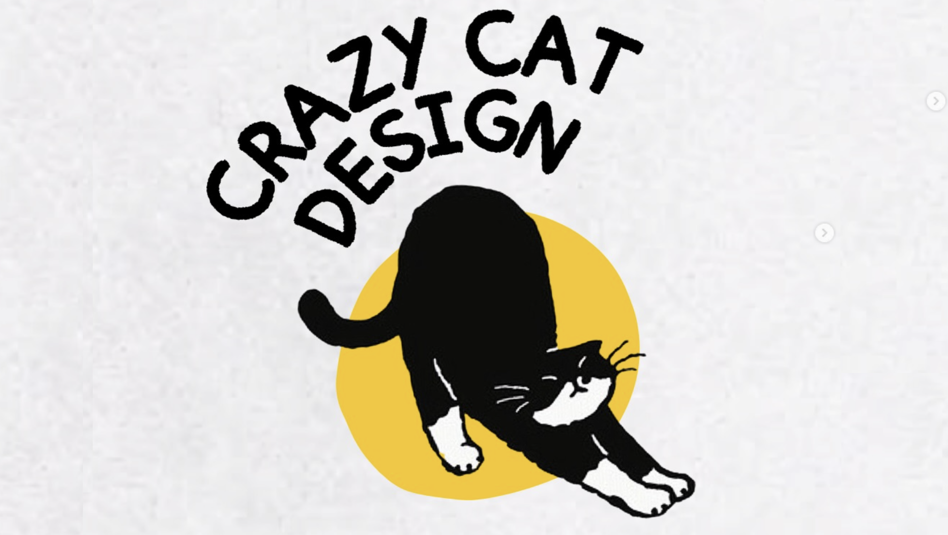 Ilustração de gato preto e branco da Crazy Cat Design.