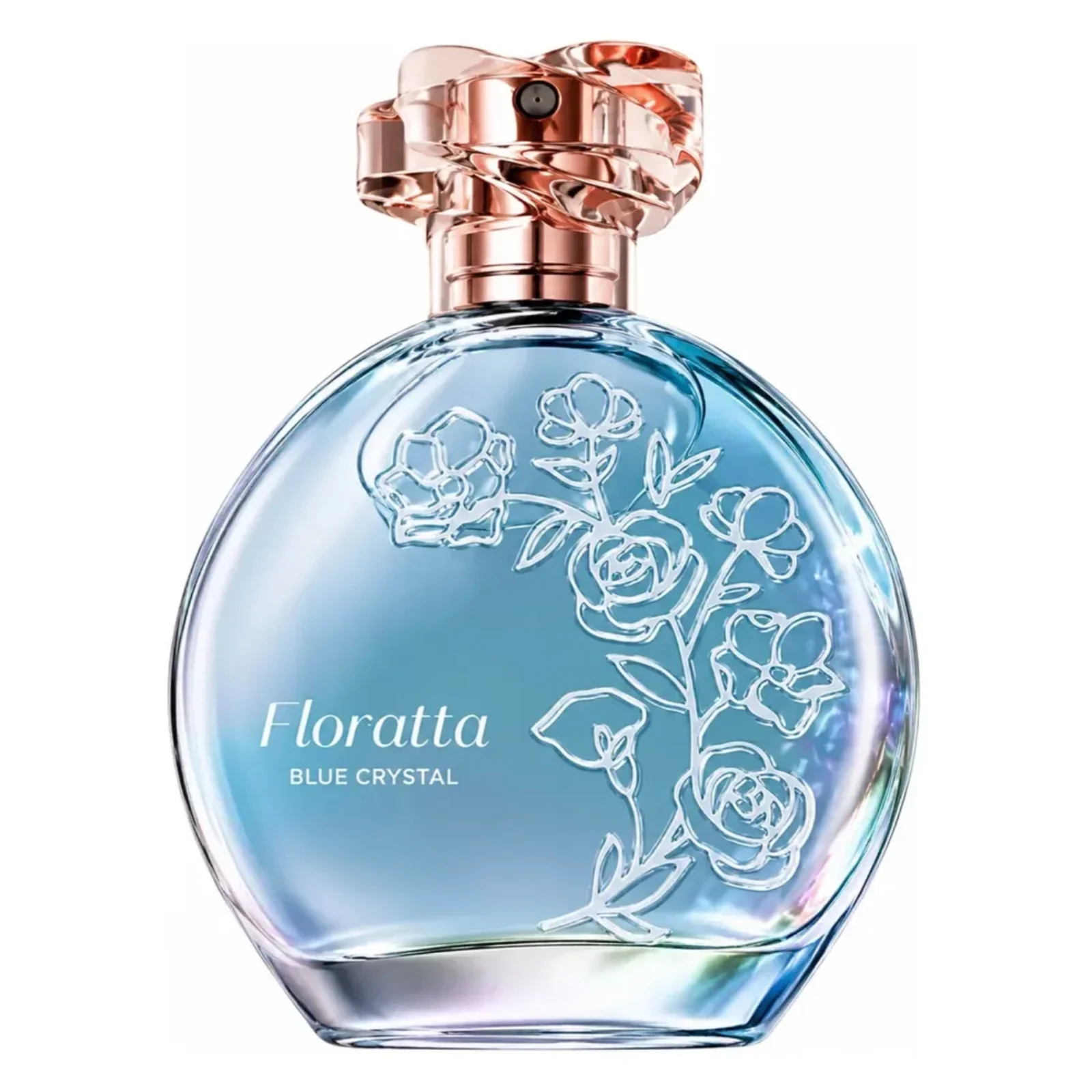 Frasco do perfume Floratta Blue Crystal, de O Boticário.