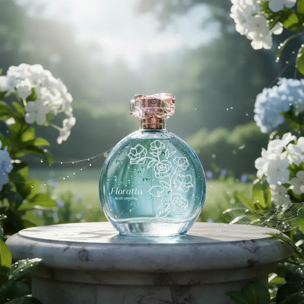 Floratta Blue Crystal em cenário com flores