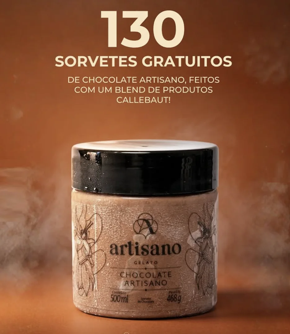 Pote de sorvete de chocolate Artisano