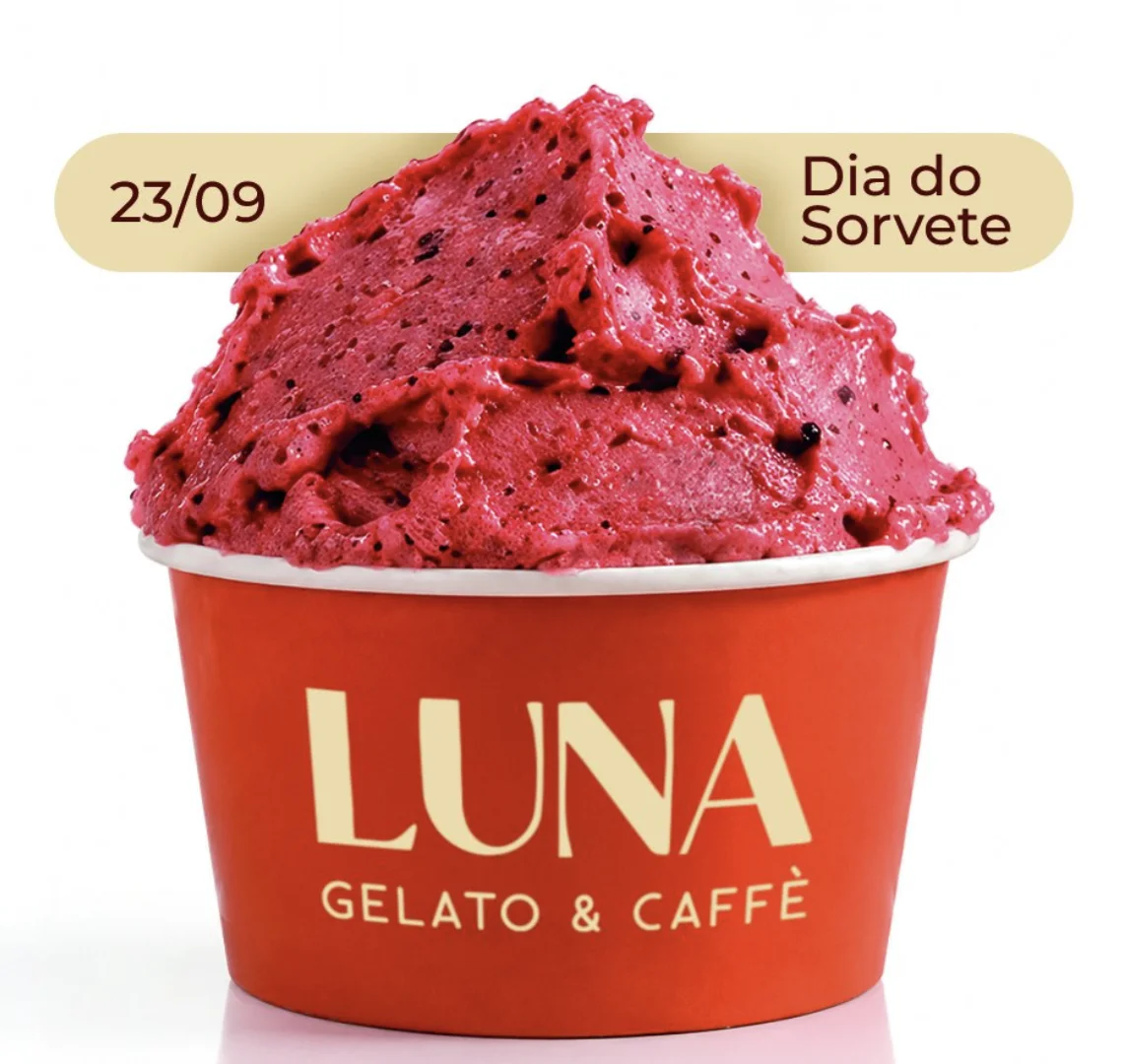 Copinho de gelato da Luna para o Dia do Sorvete