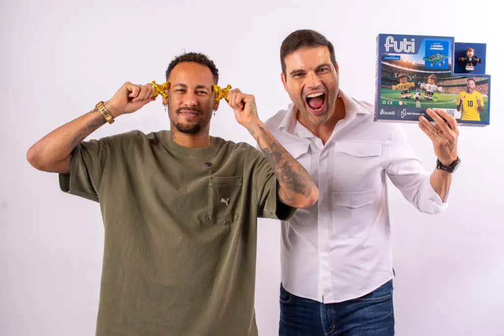 Neymar Jr. durante apresentação da coleção Futi da Biscoitê.