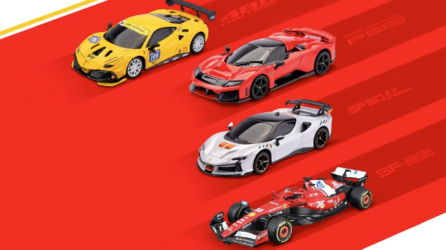 Miniaturas Ferrari da coleção Lendas Colecionáveis Shell 2026.