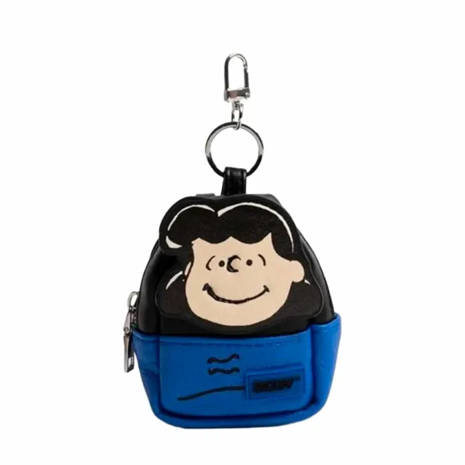 Mini bag de Lucy preta e azul da coleção Snoopy Todomoda.