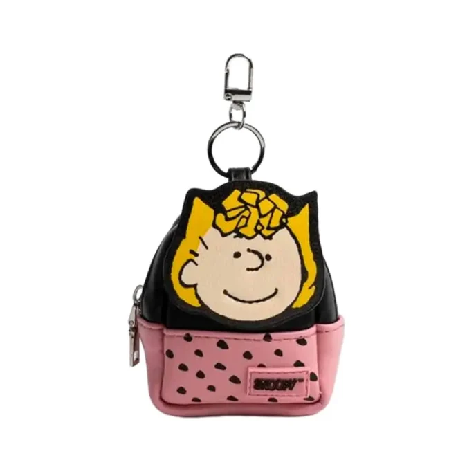 Mini bag de Sally rosa e preta da coleção Peanuts Todomoda.